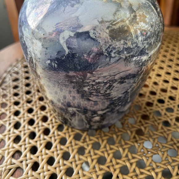 Arabia of Finland Vintage Glazed Blue Marbled Vase - Picture 6 of 8